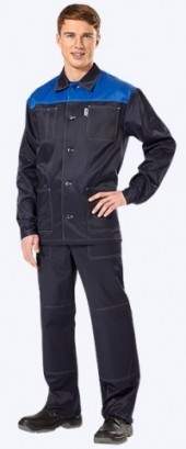 Костюм для защиты от ОПЗ и мех. воздейс. СТАНДАРТ, летний (куртка+брюки, т.-синий с вас. кокеткой) арт. ЗМим-1 Костюм для защиты от ОПЗ и мех. воздейс. СТАНДАРТ, летний (куртка+брюки, т.-синий с вас. кокеткой) арт. ЗМим-1