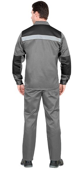 Костюм СТАНДАРТ летний (куртка+брюки, серый с черным, СОП) Костюм СТАНДАРТ летний (куртка+брюки, серый с черным, СОП)