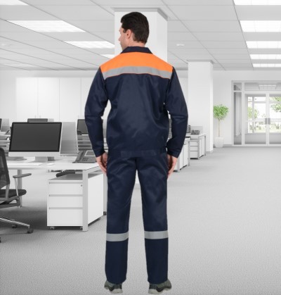 Костюм Стройград летний (куртка кор.,п/комб. синий с оранж. с СОП) Костюм Стройград летний (куртка кор.,п/комб. синий с оранж. с СОП)