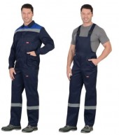 Костюм летний Стройград (куртка укороч. + п/к, синий с васильковым и СОП) Костюм летний Стройград (куртка укороч. + п/к, синий с васильковым и СОП)