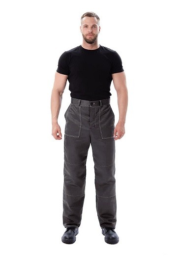 Костюм летний мужской ДАМАСК (кур+брюки, т.серый-св.серый с красным кантом)