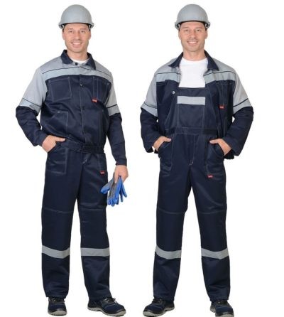 Костюм ЛЕГИОН для защиты от ОПЗ и мех.воздействий (куртка + п/к, т.синий с серой кокеткой, СОП) Костюм ЛЕГИОН для защиты от ОПЗ и мех.воздействий (куртка + п/к, т.синий с серой кокеткой, СОП)