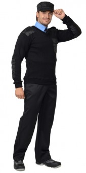 Джемпер форменный черный с накладками Джемпер форменный черный с накладками