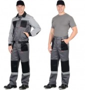 Костюм ЛИГОР летний (куртка+брюки, т.серый со св. серым и черным СОП) Костюм ЛИГОР летний (куртка+брюки, т.серый со св. серым и черным СОП)