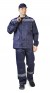 Костюм мужской УДАРНИК летний (куртка+брюки, темно-синий с васильковой отд. с СОП)
