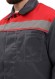 Костюм мужской УДАРНИК летний (куртка+брюки, темно-серый с красным с СОП)