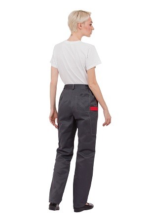 Костюм женский СТРАЙК (куртка/брюки,цв. серый с красным,тк.Смесовая, 210 г/м²)