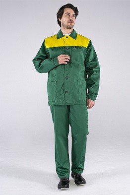 Костюм летний СТАНДАРТ (куртка, брюки зелёный с жёлтым)