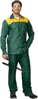 Костюм летний СТАНДАРТ (куртка, брюки зелёный с жёлтым) Костюм летний СТАНДАРТ (куртка, брюки зелёный с жёлтым)